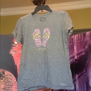 Grey life is good flip flop tshirt